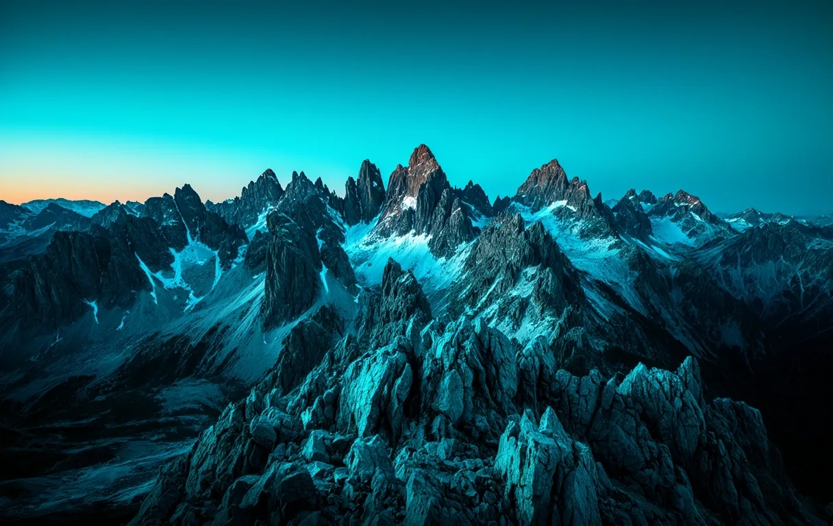 Paisaje de los Pirineos al atardecer